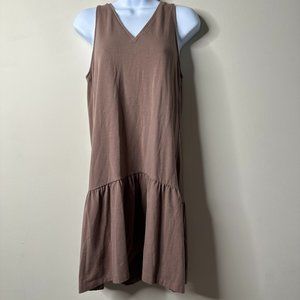 A New Day Sleeveless Brown Ruffle Dress XS